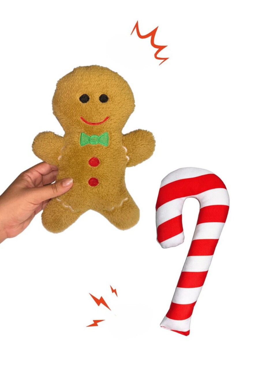 Jucărie pentru câini, Paws &amp; Whiskers, Havhav 1021, MATERIAL TEXTIL PLUȘAT/MATERIAL TEXTIL POLIESTER, Maro / Roșu / Alb - imagine 4